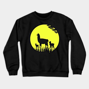 Llama Alpaca Moon Crewneck Sweatshirt